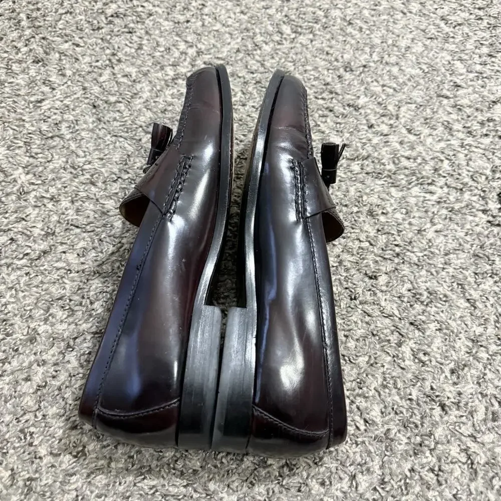 Cole Haan Men's Size 12 D Pinch Tassel Loafer Burgundy Patent Leather